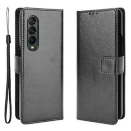 Klapkové puzdro pre Samsung Galaxy Z Fold3 5G, Crazy Horse Wallet, čierne
