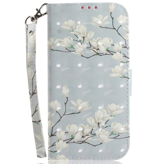 Klapkové puzdro pre Infinix Hot 40i, Wallet, Magnolia Flowers sivé