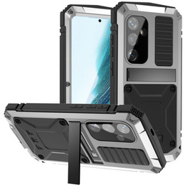 Obrnené puzdro pre Samsung Galaxy S24+ Plus, R-JUST, strieborné