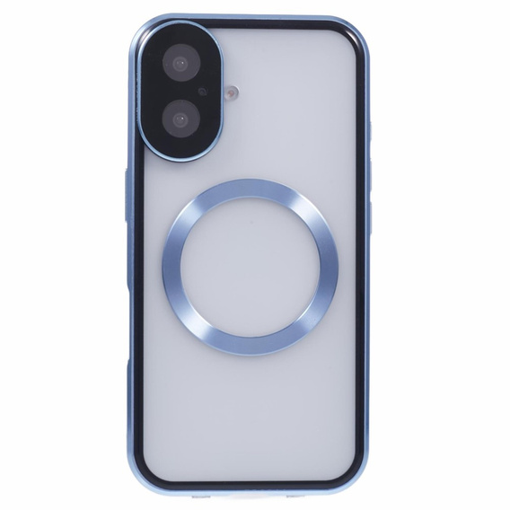 Magnetické puzdro Dual Glass MagSafe pre iPhone 16, modré