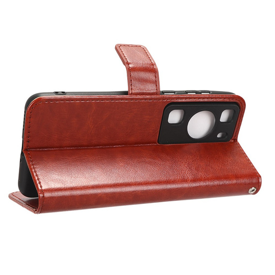Klapkové puzdro pre Huawei P60 / P60 Pro, Crazy Horse Wallet, hnedé