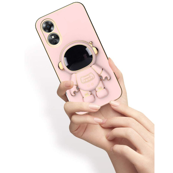 Obal na mobil pre Oppo A17, Astronaut, ružové
