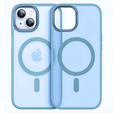 Puzdro pre iPhone 13, pre MagSafe, ERBORD Matt Case, modrý + sklo na displej