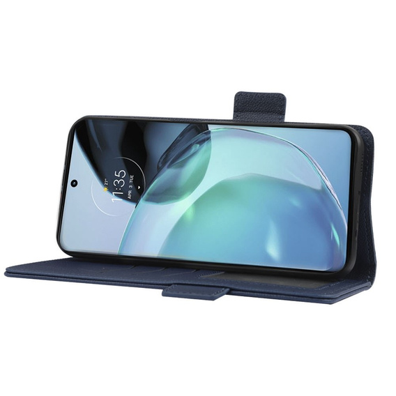 Klapkové puzdro pre Motorola Moto G72, Wallet Thin Magnet, tmavomodré