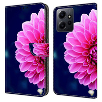 Klapkové puzdro pre Xiaomi Redmi Note 12 4G, Wallet flowers, ružové