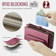 Puzdro CASEME pre Samsung Galaxy S25 FE, RFID Leather Wallet, s popruhom cez rameno, červené