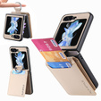 Puzdro pre Samsung Galaxy Z Flip7 FE / Z Flip6, Card Slot Ring Case, béžové