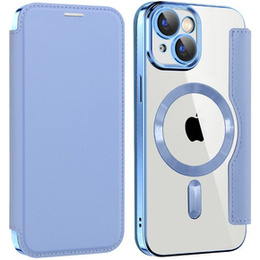Klapkové puzdro pre iPhone 15 Plus, RFID Wallet MagSafe CamShield, modré