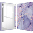 Puzdro pre Samsung Galaxy Tab S10 FE+ Plus, Smartcase Hybrid, so slotom na stylus, Marble fialové