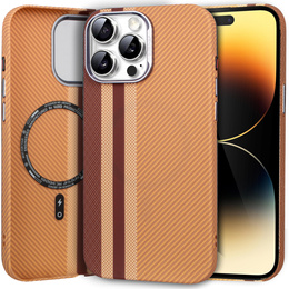 Puzdro pre iPhone 14 Pro Max, Carbon Fiber MagSafe, žlté