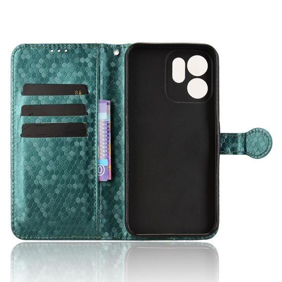 Klapkové puzdro pre Oppo Reno 14F, Wallet Rhombus, zelené