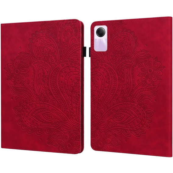 Puzdro s chlopňou pre Xiaomi Redmi Pad SE 11", flower, červené