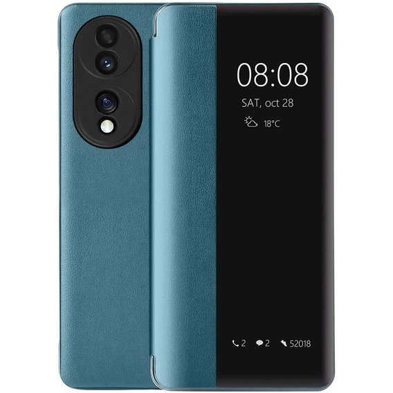 Flipové puzdro pre Honor 70 5G, Side View, zelený