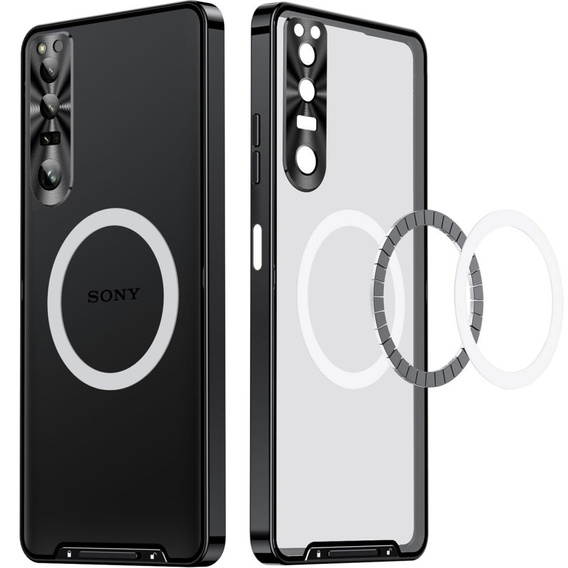 Ochranné puzdro na fotoaparát pre Sony Xperia 1 V, CamShield MagSafe, transparentné / čierne