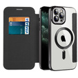 Klapkové puzdro pre iPhone 11 Pro Max, RFID Wallet MagSafe CamShield, čierne