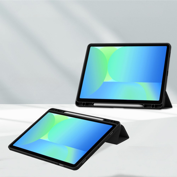 Puzdro pre Samsung Galaxy Tab S10 FE+ Plus, Smartcase Hybrid, so slotom na stylus, čierne