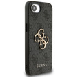 GUESS Obal na mobil pre iPhone 16E, 4G Big Metal Logo, čierne