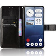 Klapkové puzdro pre Nothing Phone 3A, Crazy Horse Wallet, čierne