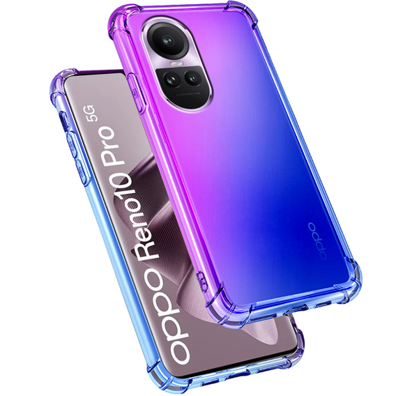 Puzdro pre Oppo Reno 10 / 10 Pro, Gradient Dropproof, Fialová / modrá