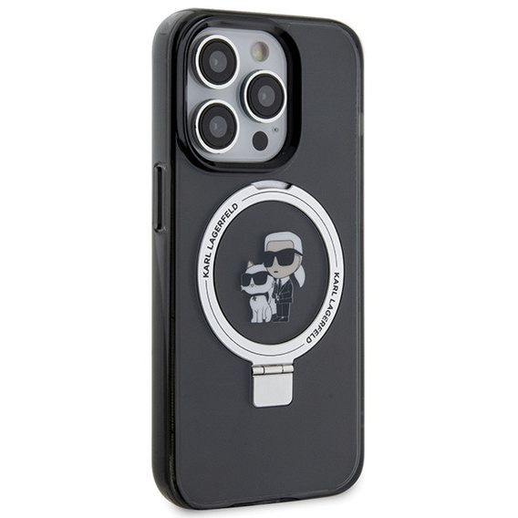 Stojan na prstene Karl Lagerfeld Puzdro MagSafe Karl & Choupette pre iPhone 15 Pro