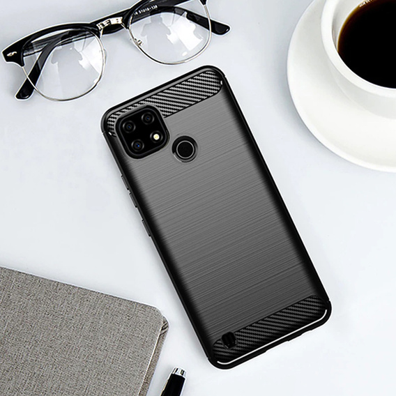 Obal na mobil pre Realme C21, Carbon, čierne