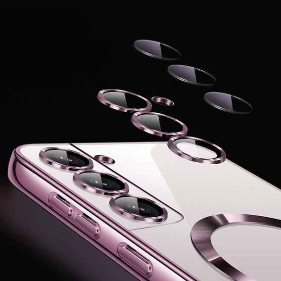 Puzdro pre Samsung Galaxy S22, Electro MagSafe, ružové rose gold + sklo na displej