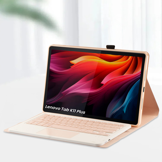 Puzdro s klávesnicou Bluetooth a touchpadom pre Lenovo Tab K11 Plus - ružové