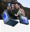 Pancierované puzdro pre Samsung Galaxy Z Flip7 FE / Z Flip6, Dexnor Clip Holder, tmavomodré
