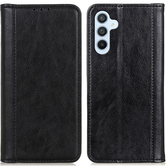 Obal na mobil pre Samsung Galaxy S23 FE, Wallet Litchi Leather, čierne