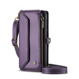 Puzdro CASEME pre Samsung Galaxy S24 FE, RFID Leather Wallet, s popruhom cez rameno, fialové
