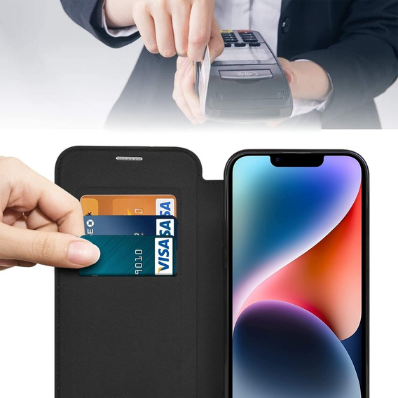 Klapkové puzdro pre iPhone 14 Pro Max, RFID Wallet MagSafe CamShield, čierne