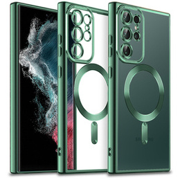Obal na mobil pre Samsung Galaxy S22 Ultra, MagSafe Hybrid, zelený