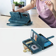 CASEME puzdro pre Samsung Galaxy A56 5G, Leather Wallet Cash and Card Slots, s remienkom, modré