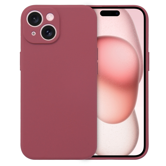 Obal na mobil pre iPhone 15, Silicone Lite, červené