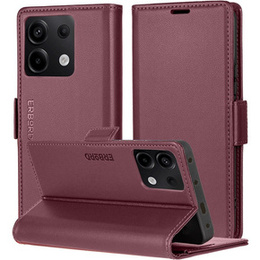 Puzdro pre Xiaomi Redmi Note 13 5G, ERBORD Glossy Litchi, flipová peňaženka, červené