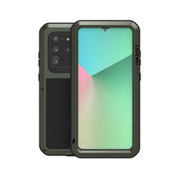 Love Mei Obal na mobil pre Samsung Galaxy S20 Ultra, armored with glass, zelený