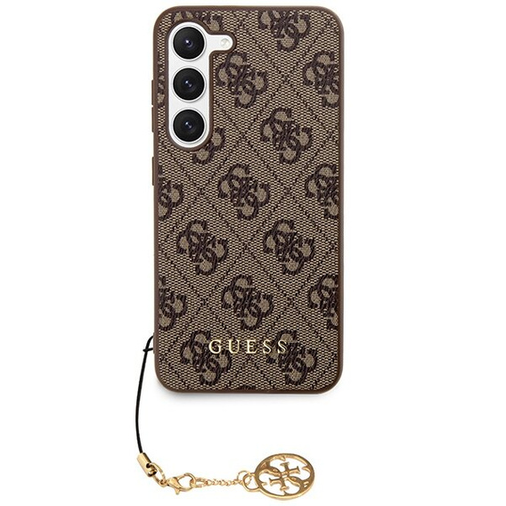 GUESS Obal na mobil pre Samsung Galaxy A55, 4G Charms Collection Hardcase, hnedé