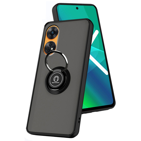 Puzdro pre Oppo Reno8 T, Frosted Ring, čierne