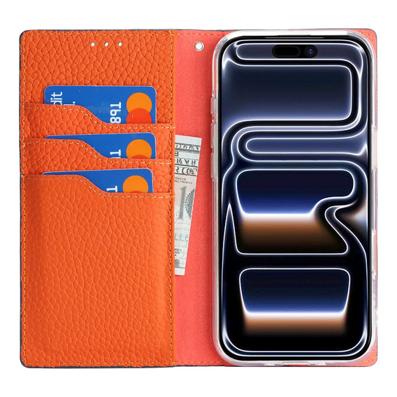 Puzdro Litchi Skin Grain flip pre iPhone 17 Pro Max