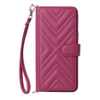 Puzdro s chlopňou pre Oppo Reno 13 5G, Crossbody Leather Wallet, bordové