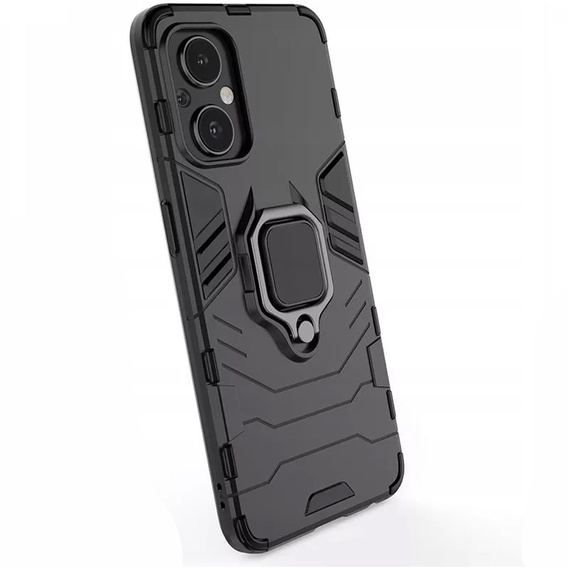Obal na mobil pre Oppo Reno7 Lite, Kickstand Ring, čierne