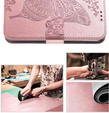 Klapkové puzdro pre Oppo Reno 12FS / 12F, Butterfly, ružové rose gold