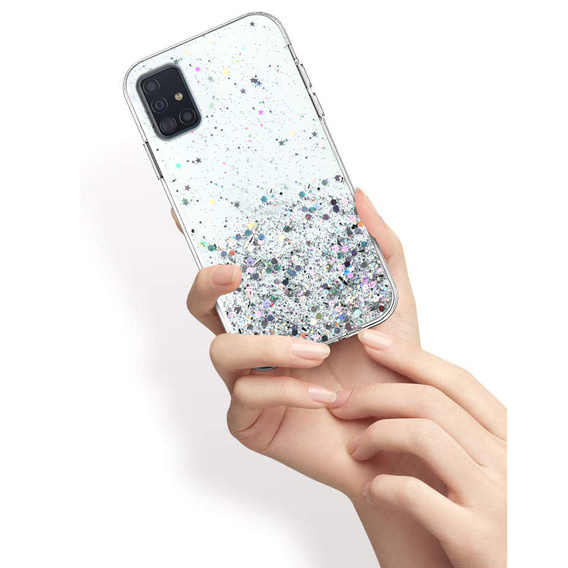 Obal na mobil pre Samsung Galaxy A71 5G, Glittery, priehľadné