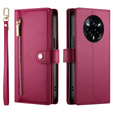 Klapkové puzdro pre Realme 14 Pro+ 5G, Wallet Zipper Pocket, červené