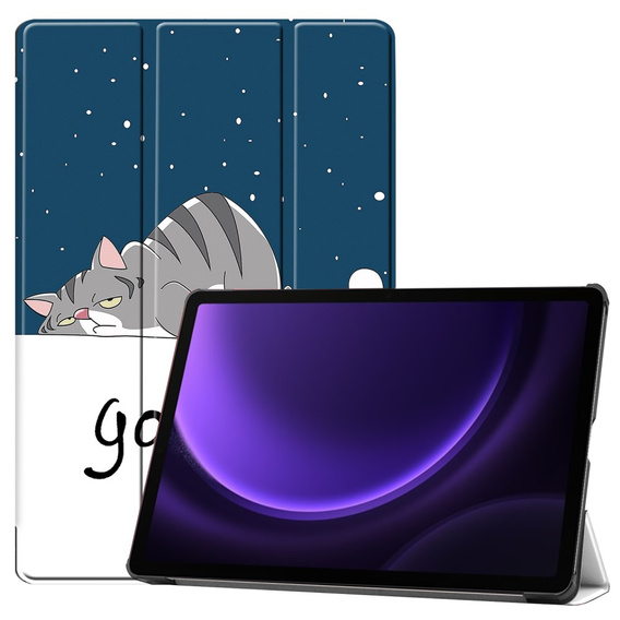 Puzdro pre Samsung Galaxy Tab S10 Lite / S10 FE / S9 FE, s chlopňou, sleeping cat