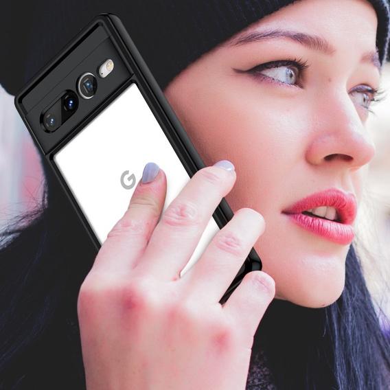 Puzdro pre Google Pixel 7 Pro 5G, Fusion Hybrid, s ochranou fotoaparátu, transparentné / čierne