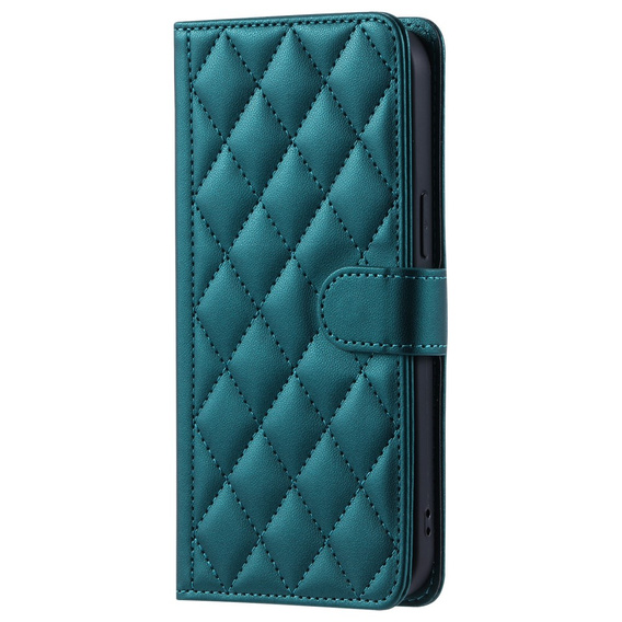 Puzdro s chlopňou pre Xiaomi Redmi Note 13 Pro 4G, Rhombus Crossbody Leather, tmavozelené