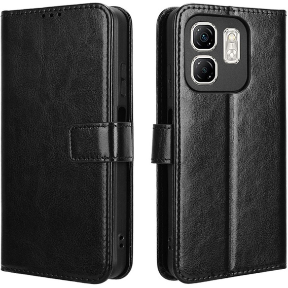 Klapkové puzdro pre Infinix Hot 50i 4G, Crazy Horse Wallet, čierne