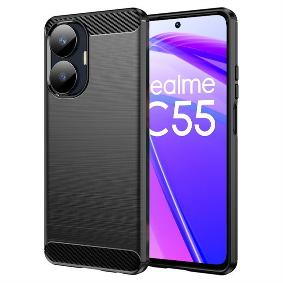 Obal na mobil pre Realme C55, Carbon, čierne