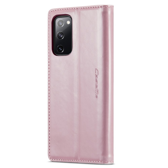 CASEME flipové puzdro pre Samsung Galaxy S20 FE / 5G, Waxy Textured, ružové rose gold